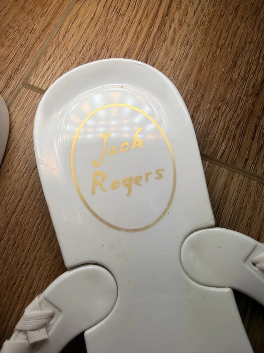 Jack Rogers Georgica Jelly Sandals‎ Girl’s 13 White Medallion Gold Stud Accents